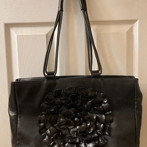 Italian leather bag tote large black